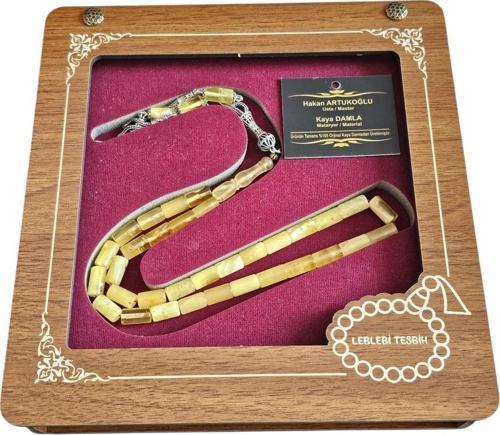 Hakan Artukoğlu Usta İşçilikli Gümüş Püsküllü Damla Kehribar Tesbih Lt1313