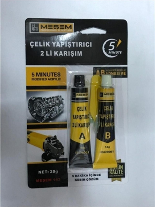 Çift Bileşenli Çelik Yapıştırıcı 2 Li Karışım 20 Gr - Hızlı Yapıştırıcı