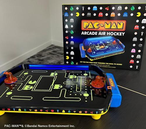 PAC-MAN Işıklı Masaüstü Hava Hokeyi | 2 Kişilik Eğlence | 50 cm Oyun Masası