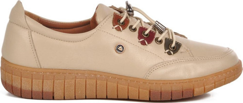 Bej Hakiki Deri Ortopedik Kadın Casual Ayakkabı 401 Z