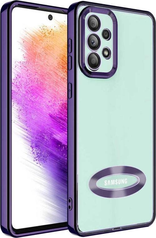 Galaxy A33 5g Ile Uyumlu Kılıf Kamera Korumalı Logo Gösteren Colored Z-omega Derin Mor