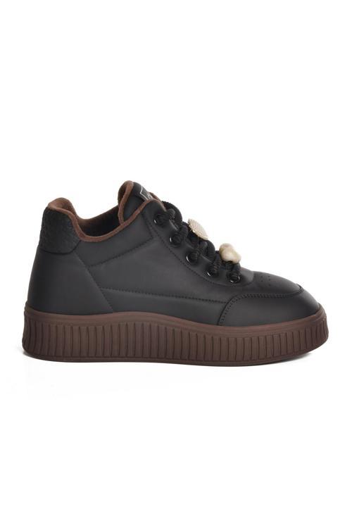 Siyah İçi Polarlı Soğuğa Dayanıklı Kadın Sneaker 25K419-1 Z