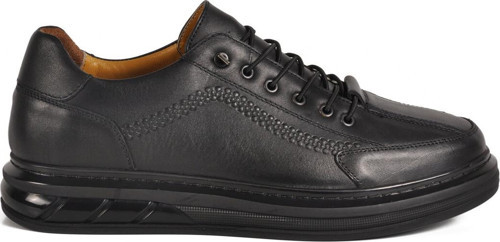 Siyah Sarı Ortopedik Jel Taban Hakiki Deri Erkek Casual Ayakkabı 820 M