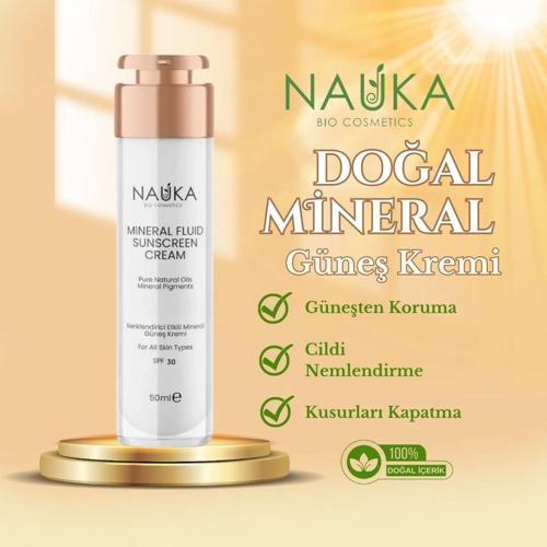 MINERAL FLUID SUNSCREEN CREAM MINERAL PIGMENTS / MİNERAL FİLTRELİ DOĞAL GÜNEŞ KREMİ (RENKLİ)