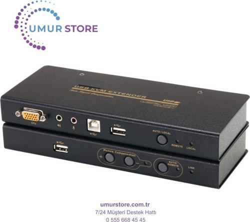 VGA Cat 5 Kvm (Keyboard/video Monitor/mouse) Mesafe Uzatma Cihazı, Ses (Hoparlör ve Mikrofon) Bağlan