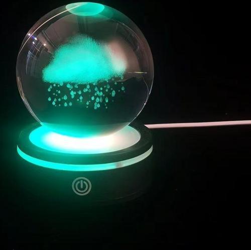 Büro Ev Ofis Hediyesi için Bulutu Tasarımlı Dönen Cam Küre