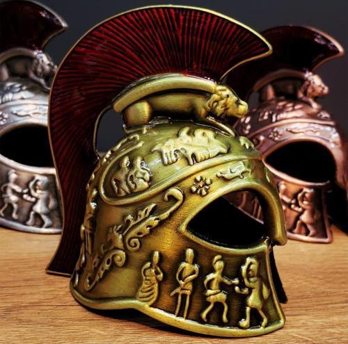 Büro Ev Ofis Hediyesi için Dekoratif Metal Yapım Şövalye Miğferi Biblo