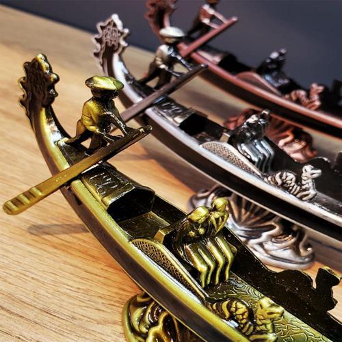 Büro Ev Ofis Hediyesi için Dekoratif Metal Yapım Venedik Kayık Biblosu