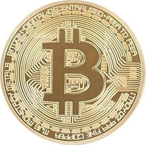 Büro Ev Ofis Hediyesi için Dekotratif Metal Para Tipi Bitcoin Sikkesi