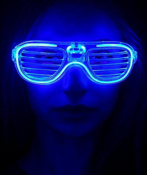 Büro Ev Ofis Parti Kostümü için 3MOD Neon Işıklı Mavi Gözlük