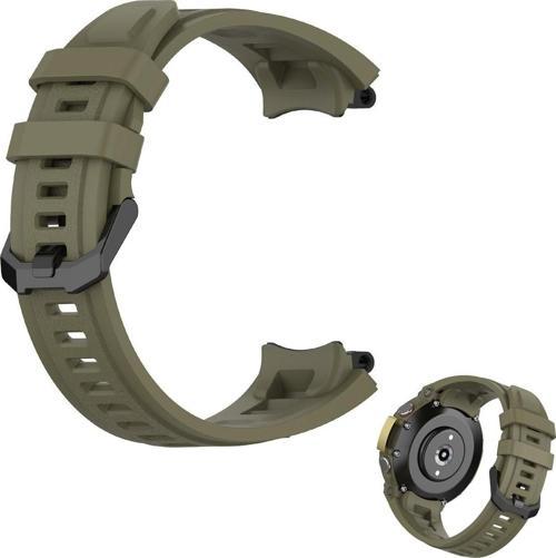 Amazfit T-rex 2 Ile Uyumlu Solitude Spor Profesyonel Silikon Kordon Asker Yeşil