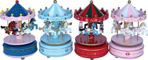 Çocuk Odası Hediyesi için Dekoratif Retro Atlıkarıncalı Müzik Kutusu