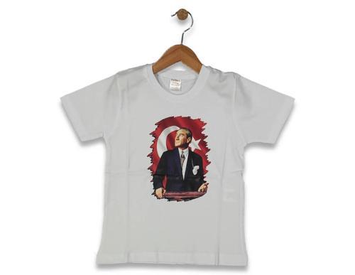 DİJİTAL ATATÜRK BASKILI TSHIRT BEYAZ