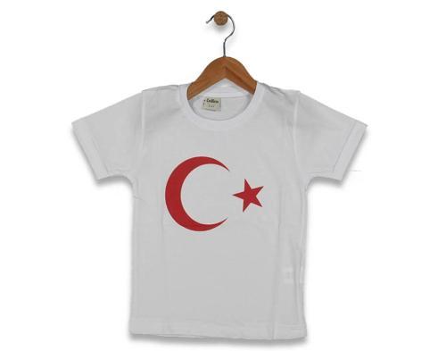DİJİTAL AYYILDIZ BASKILI TSHIRT BEYAZ