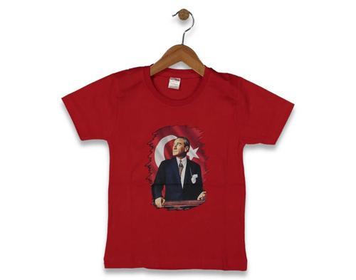 DİJİTAL ATATÜRK BASKILI TSHIRT KIRMIZI