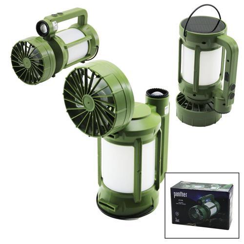 3İN1=FAN - 2-FENER SOLAR - USB ŞARJ VANTİLATÖR - KAMP LAMBA FENER:10W+5WFAN=90 DERECE OYNAR BAŞ- TEK KADEME PT-576 (2818