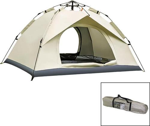 KREM - ÇİFT ASTARLI OTOMATİK KAMP ÇADIR 200X200X135CM AC-6635 (2818)