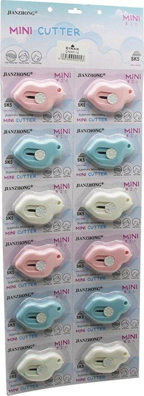 12 ADET PENGUEN MİNİ CEP - ÇANTA FALÇATA - MAKET BIÇAK (2818)