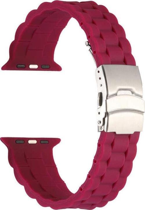 Apple Watch 4 Ile Uyumlu Kordon 38-40mm Metal Toka Delikli Ayarlanabilir Panoply Silikon Kayış