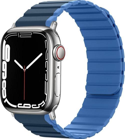 Apple Watch 5 Ile Uyumlu 42-44mm Hafif Spor Kayış, Manyetik Toka Infatuation Spor Kayış Lacivert