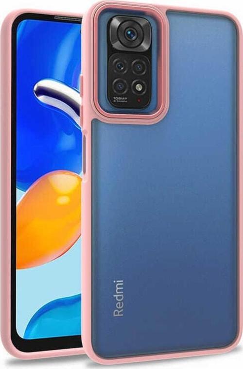 Xiaomi Redmi Note 11s Ile Uyumlu Kılıf Kontrast Renk Tasarımlı Cynosure Kapak Rosegold