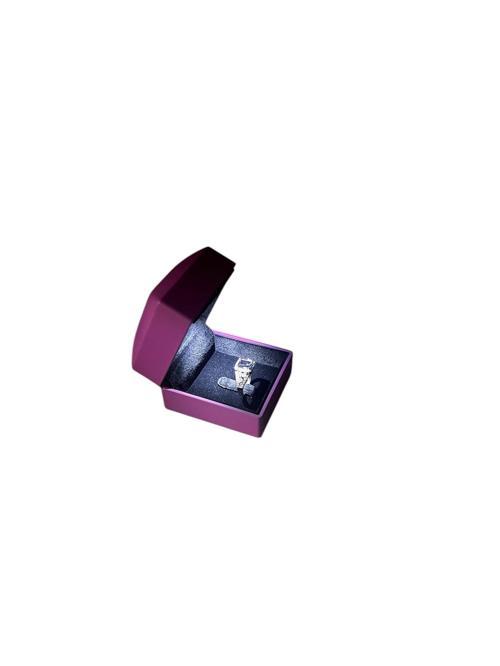 Flok Mor Renk 5x5 Cm Işıklı Tırnaklı Yüzük Kutusu