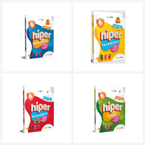 HiperZeka 6. Sınıf Hiper Tüm Dersler Konu Anlatımlı Soru Bankası Seti 4 Kitap Hper Zeka Yayınları