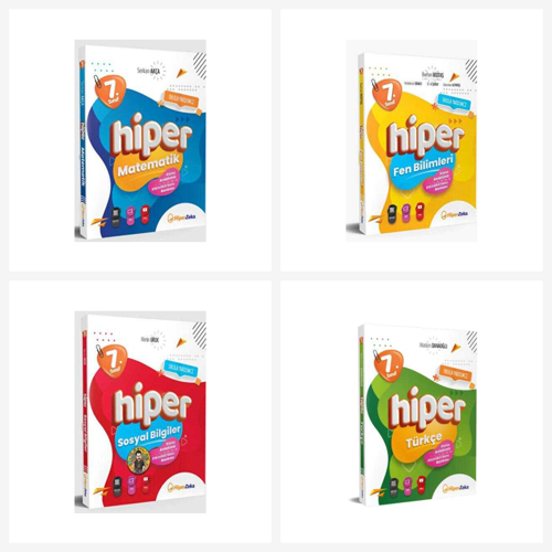 HiperZeka 7. Sınıf Hiper Tüm Dersler Konu Anlatımlı Soru Bankası Seti 4 Kitap Hper Zeka Yayınları