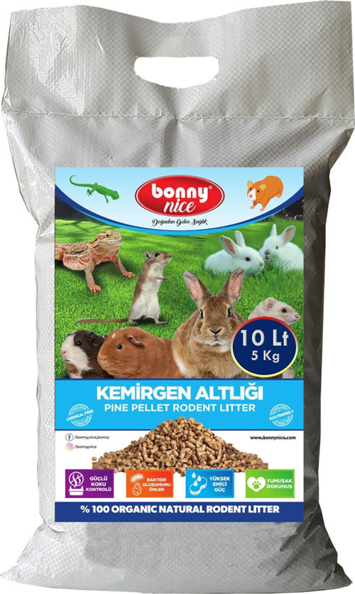 Doğal Çam Pelet Ginepig Kafes Altlığı 5 Kg 10 Lt