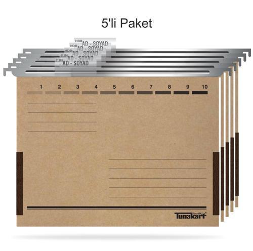 kart ASD2005 Metal Askılı yan bezli körüklü dosya 5 li Paket