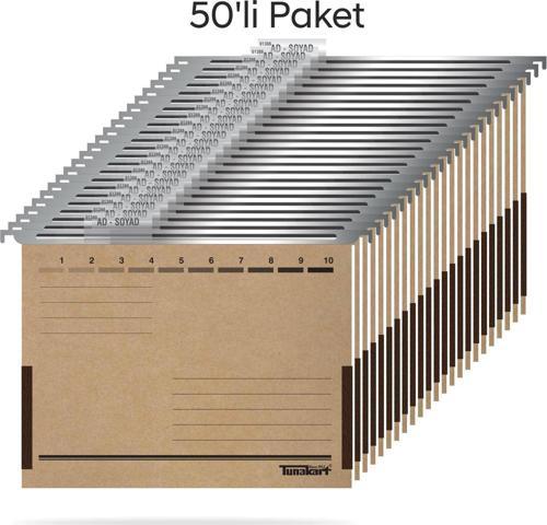 kart ASD2005 Metal Askılı yan bezli körüklü dosya 50 li Paket