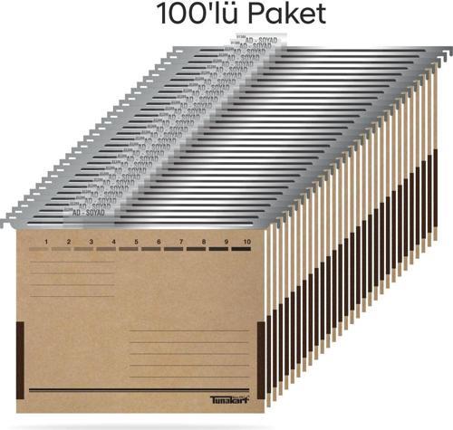 kart ASD2005 Metal Askılı yan bezli körüklü dosya 100 lü Paket