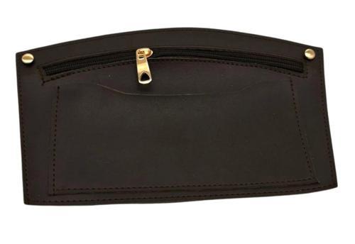 24x15 cm Koyu Kahve  Renk Troklu Suni Deri Cep Light Gold Metalli