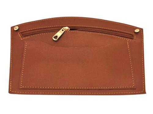 24x15 cm Taba  Renk Troklu Suni Deri Cep Light Gold Metalli