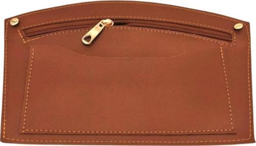 24x15 cm Taba  Renk Troklu Suni Deri Cep Light Gold Metalli