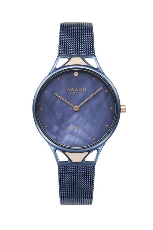 V302LXLLML Quartz Çelik Hasır Lacivert Safir Cam 32 mm Kadın Kol Saati
