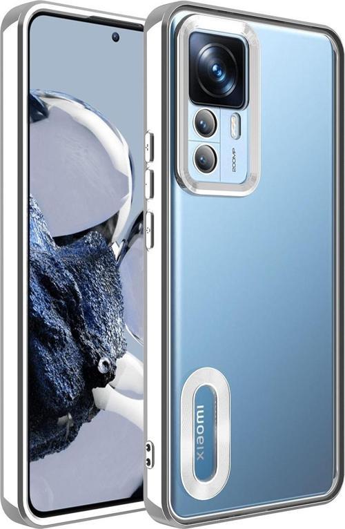 Xiaomi Mi 12t Proile Uyumlu Kılıf Kamera Korumalı Logo Gösteren Colored Z-omega Kapak Gümüş
