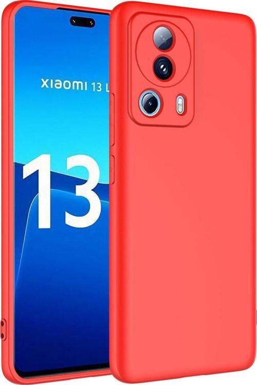 Xiaomi Mi 13 Lite ile Uyumlu Kılıf Kadife Iç Yüzey Silikon Z-Mara Lansman Vieri Kılıf Kırmızı