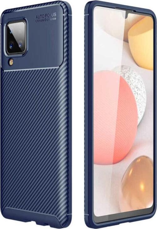 Galaxy A12 Kılıf Karbon Delüx Tpu Silikon Lacivert