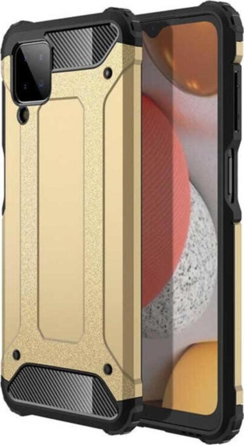 Galaxy A12 Kılıf Shockproof Slikon Zırh Gold