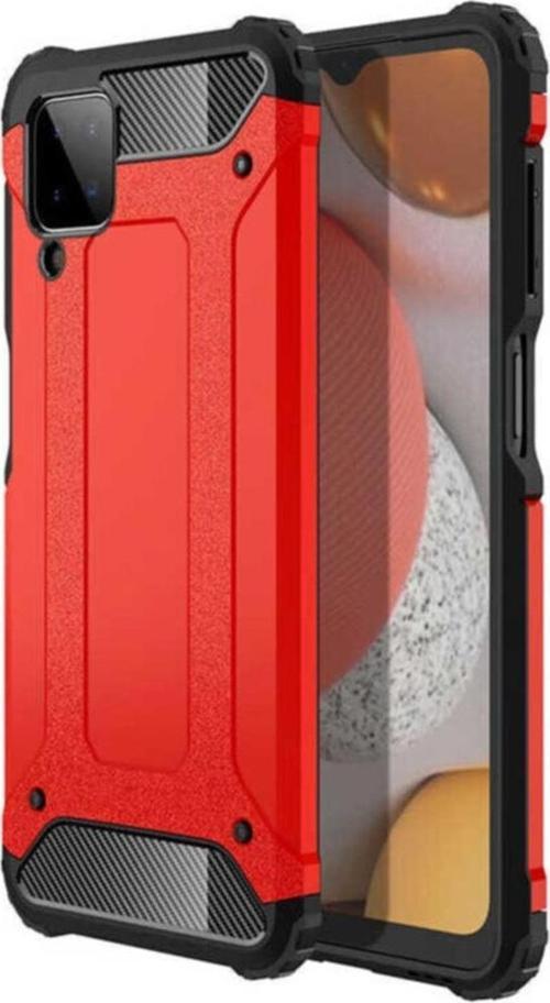 Galaxy A12 Kılıf Shockproof Slikon Zırh Kırmızı