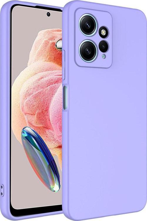 Xiaomi Redmi Note 12 4G ile Uyumlu Kılıf Kadife Iç Yüzey Silikon Z-Mara Lansman Vieri Kılıf Lila