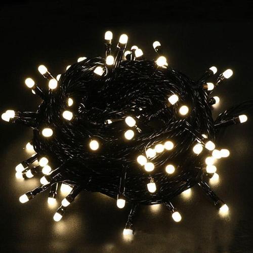 Büro Ev Ofis Yazlık Bahçesi için 10MT Siyah Kablolu 8MOD 100LED Gün Işığı Boncuk Lamba