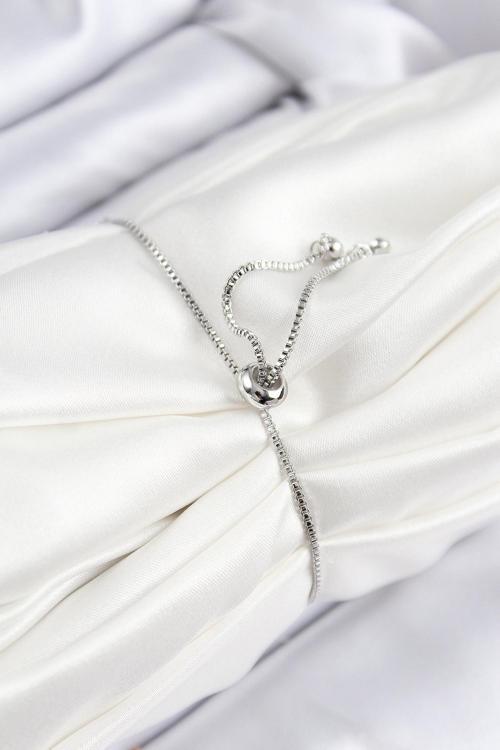 Zarif Kadın için Silver Pirinç Zirkonlu  Kar Tanesi Stil Asansörlü Bileklik