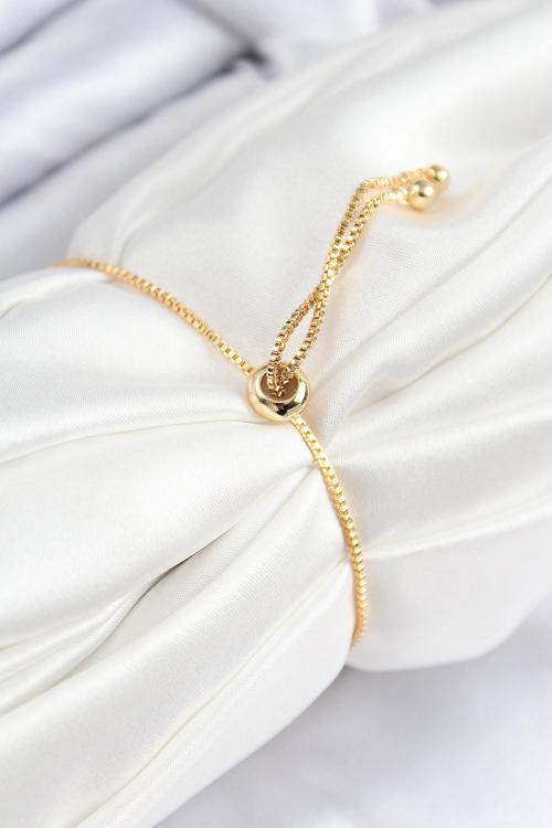 Zarif Kadın için Golden Pirinç Zirkonlu  Sıralı Stil Asansörlü Bileklik