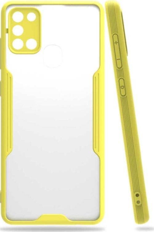 Galaxy A31 Renkli Kenar Perfe Tpu Silikon Kılıf Sarı