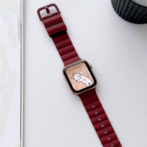 Apple Watch Ile Uyumlu Kordon 42-44mm Ve 45mm Uyumlu Renkli Tokalı Chateau Kordon Kayış