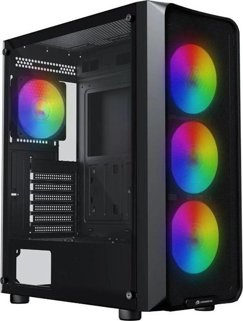 ROUND A650B 600W APFC USB 3.0 Mesh 4*Rainbow Fanlı Mid-T ATX Gaming Siyah Kasa