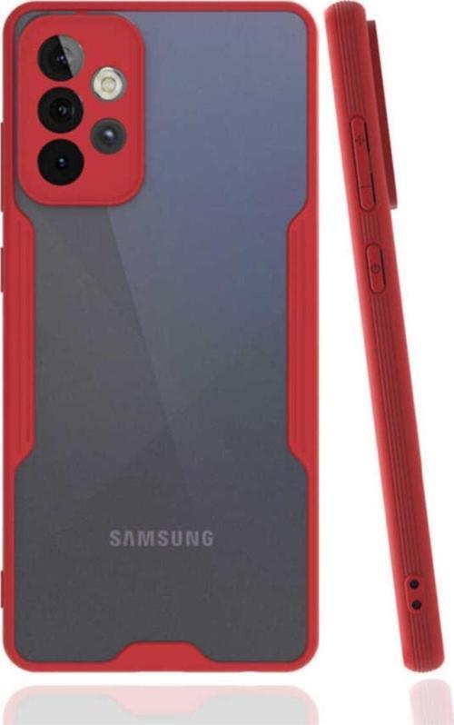 Galaxy A32 4g Renkli Kenar Perfe Tpu Silikon Kılıf Kırmızı