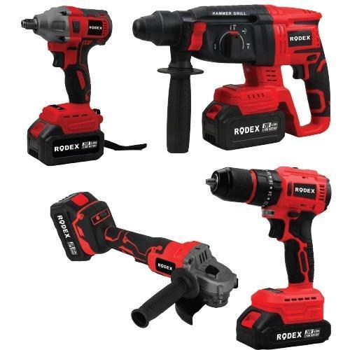 4'lü Makine Seti 20V 3x4.0Ah Li-Ion D.Matkap 45Nm D.Somun Sıkma 300Nm Kırıcı Delici 2.5J Avuç